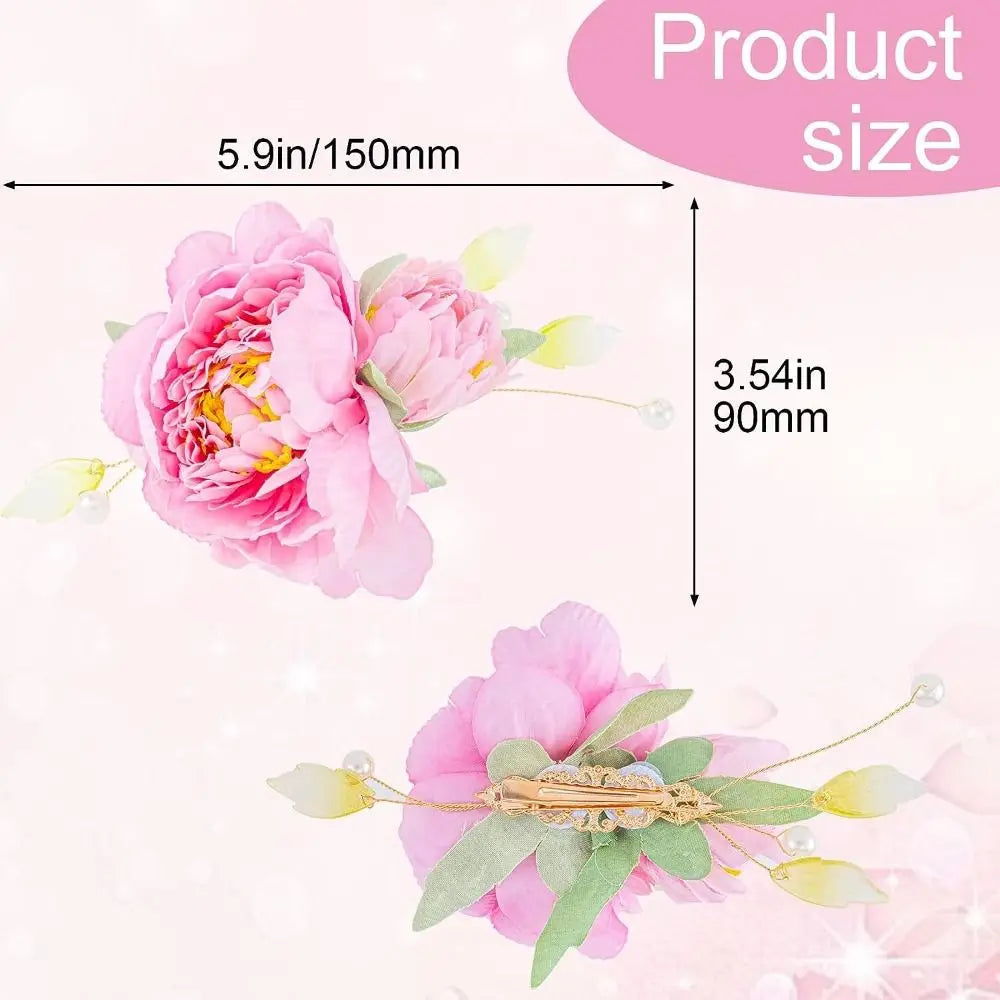 Fashion Cloth Flower Hair Clip Elegant Pearl Floral Hairpin Flower Brooch Hair Barrettes Women Girls Hair Styling Accessories