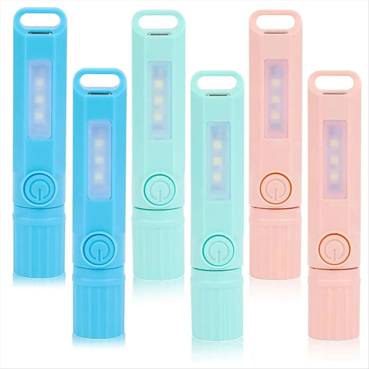 Super Bright LED Mini Flashlight With Side Light Torch USB Portable Telescopic Zoom Work Light Waterproof Outdoor Camping Light