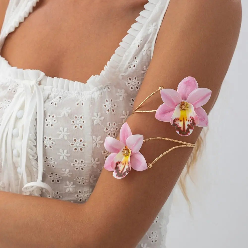 Fairy Adjustable Flower Arm Chain Exquisite Trendy Armband Exotic Style Egg Flower Open Arm Bangle Arm Accessories