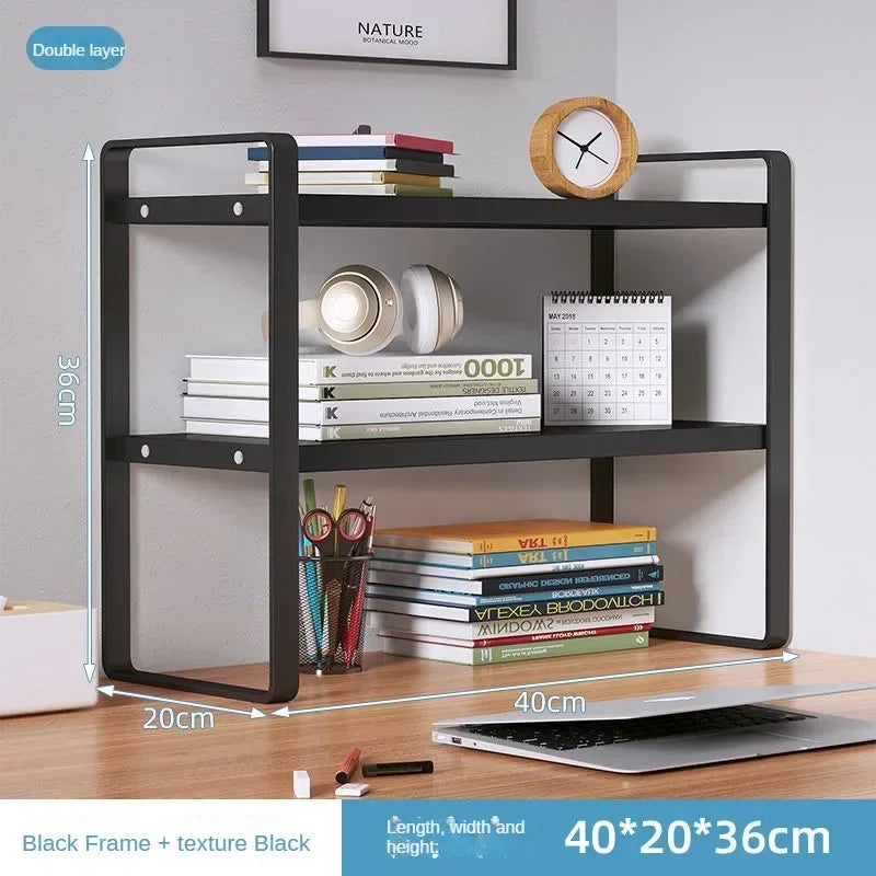 Student Dormitory Desktop Book Storage Rack Layered Sorting of Office Desk Clutter Bedroom Cosmetics Perfume Iron Storage Rack