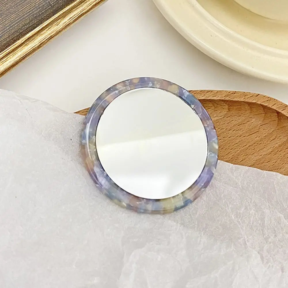 Travel Accessories Simple Acetate Makeup Mirror Portable Round SPA Salon Compact Mirrors Mini Cute Cosmetic Vanity Mirror