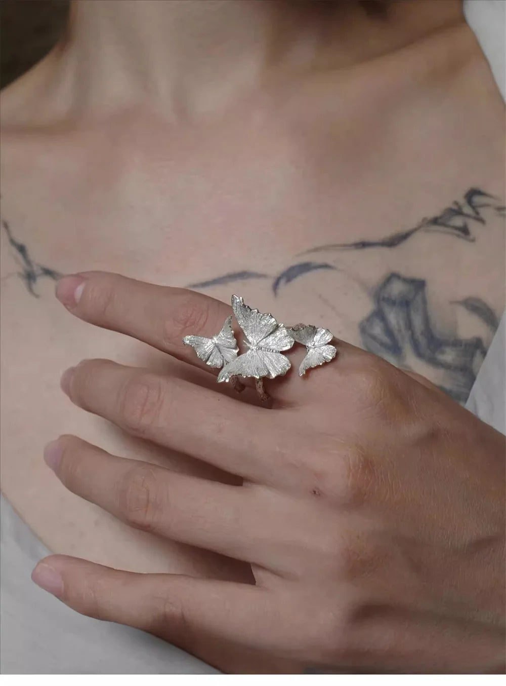 Butterfly ring, female new style butterfly habitat ring, niche design, fashionable and personalized index=r