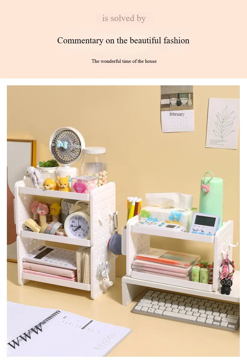 New Multi-functional 3-tier Desktop Organizer, Desktop Shelf, Hole Board, Pen Holder Office Desk Organizer, Desk Desk Organizer