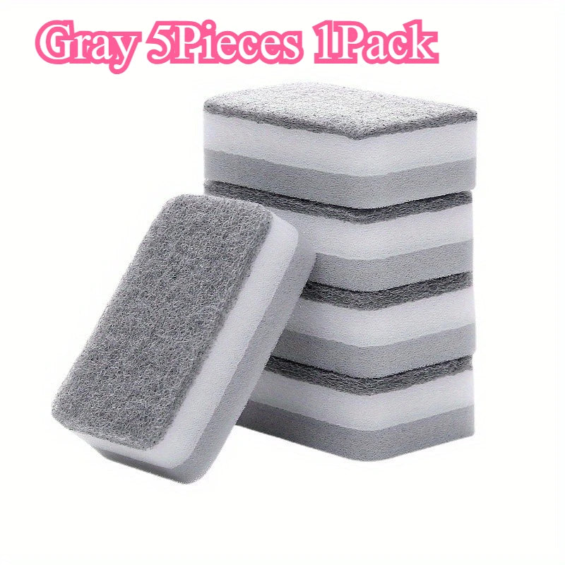 Double-sided multi-function kitchen cleaning sponge effective dishwashing and pot scrubbing pads are easy to rinse and reusable