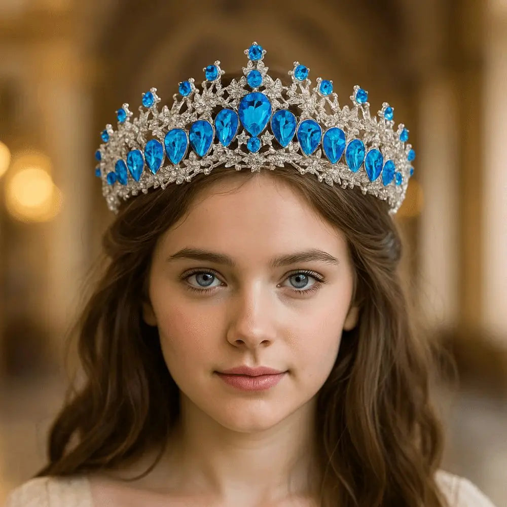 Trendy Shiny Baroque Queen Tiaras Elegant Luxury Alloy Princess Crown Dazzling Adjustable Bridal Headwear Photography Props