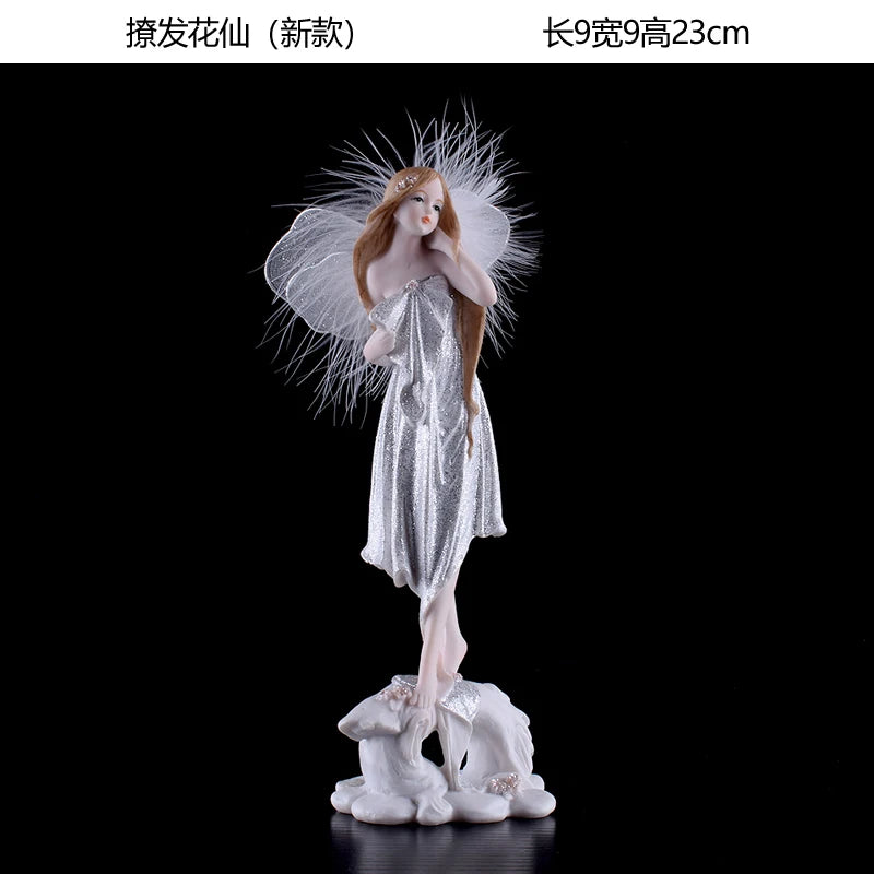 Fairy Beauty Angel Ornaments Resin Doll Cute Girl Wedding Gift Decorative Home Accessories Things For Room Decoration