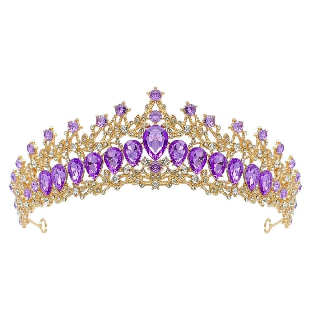 Trendy Shiny Baroque Queen Tiaras Elegant Luxury Alloy Princess Crown Dazzling Adjustable Bridal Headwear Photography Props