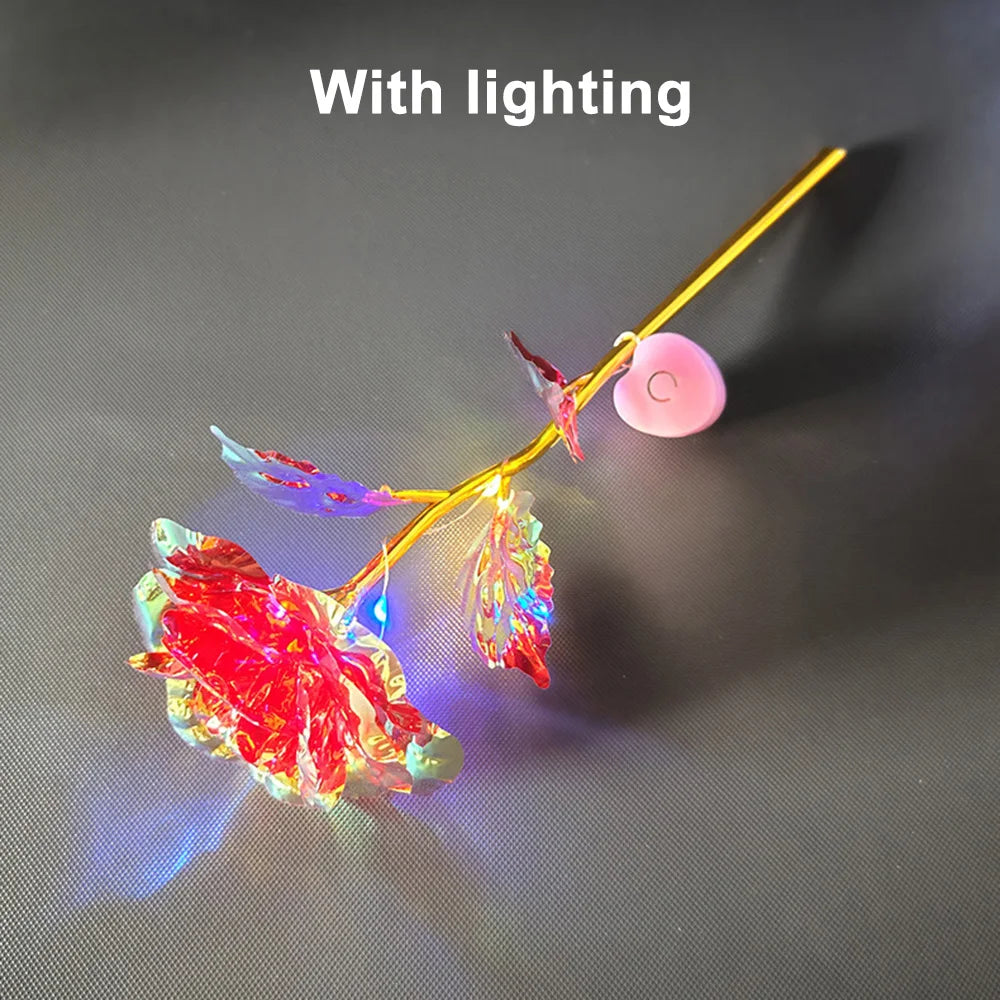 Led Valentine's Day Mother's Day Gift 24K Foil Plated Roses Flowers
