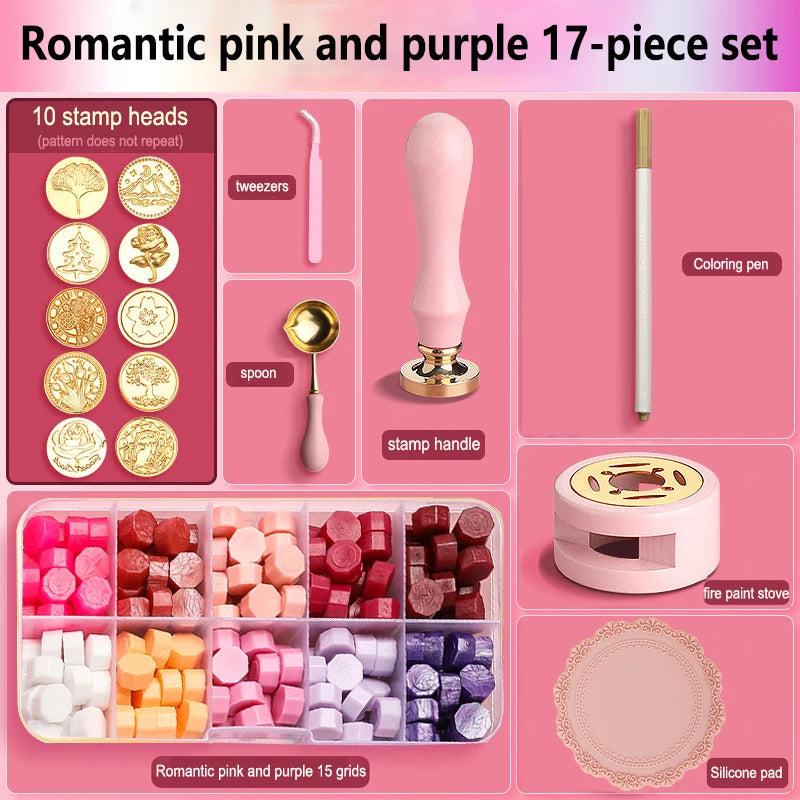 Wax Seal Stamp Set Kit Sealing Wax Storage Box Seal Furnace Craft Supplies For Wax Seal Christmas Wedding Invitation Decoration