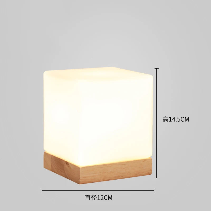 Modern Table Lamp Glass Body and Wood Base Table Lights For Bedroom Livingroom Children Reading Simple Desk Lamp Lighting