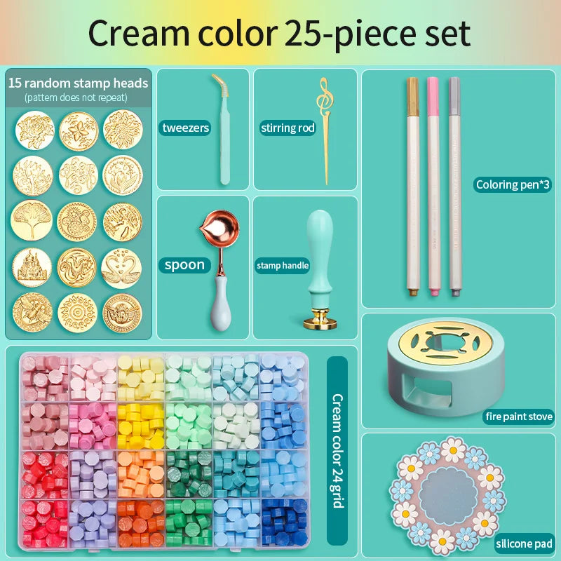 Wax Seal Stamp Set Kit Sealing Wax Storage Box Seal Furnace Craft Supplies For Wax Seal Christmas Wedding Invitation Decoration