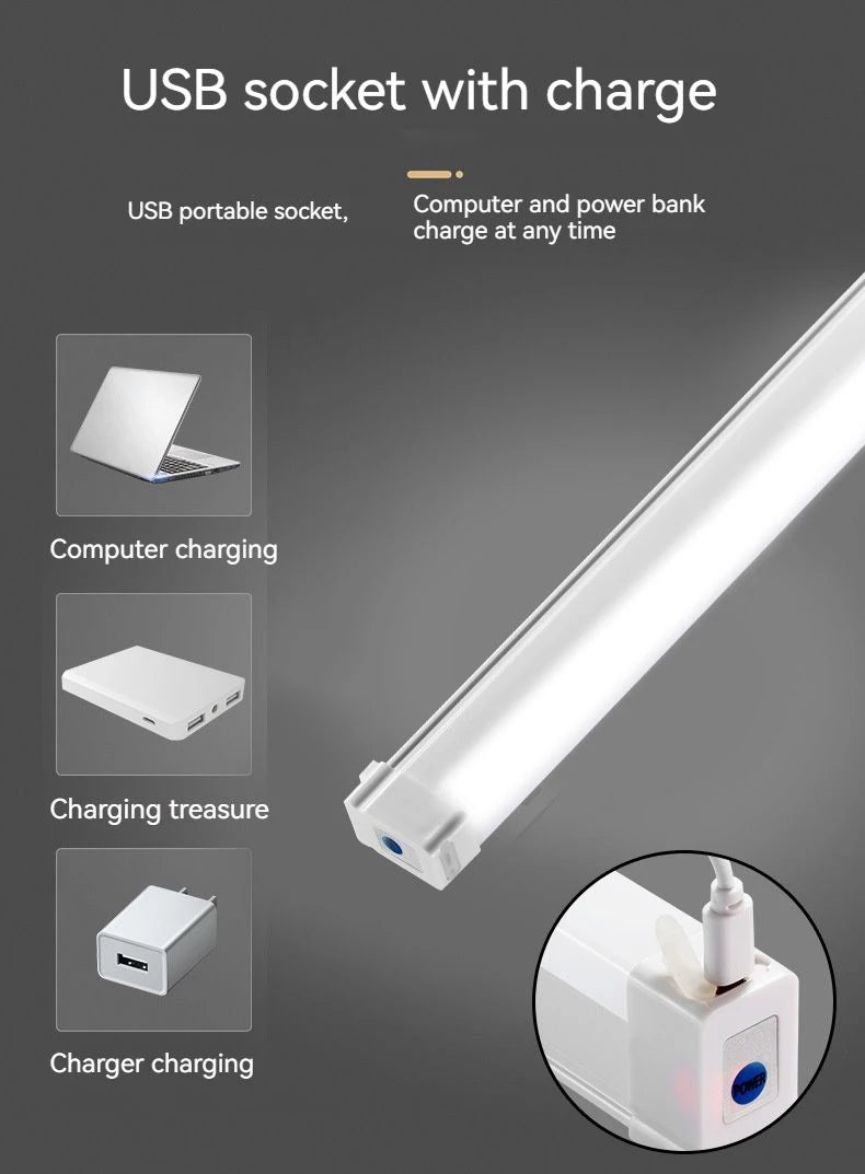 LED Emergency Lights Bar DC5V USB Rechargeable 30W 60W 90W Camping Lamp Flashlight for Home Power Failure Outdoor Work Lighting