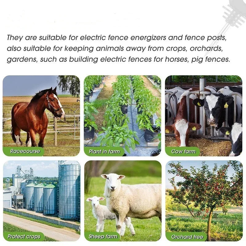 50PCS/100PCS Electric Fence Ring Insulator Wood Post Fencing Screw Timber Tape Wire Insulators Safe Garden Buildings Accessor
