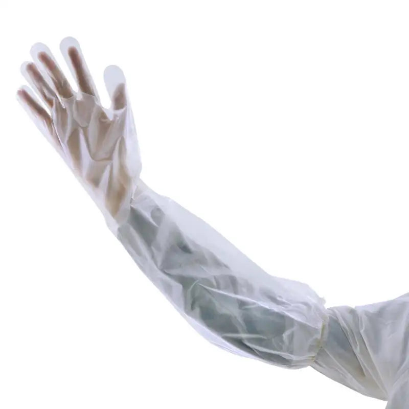 30PCS Disposable Arm Guard Gloves Kitchen Household Cleaning Waterproof Elastic Drawstring Lengthened CPE Long-Arm Gloves