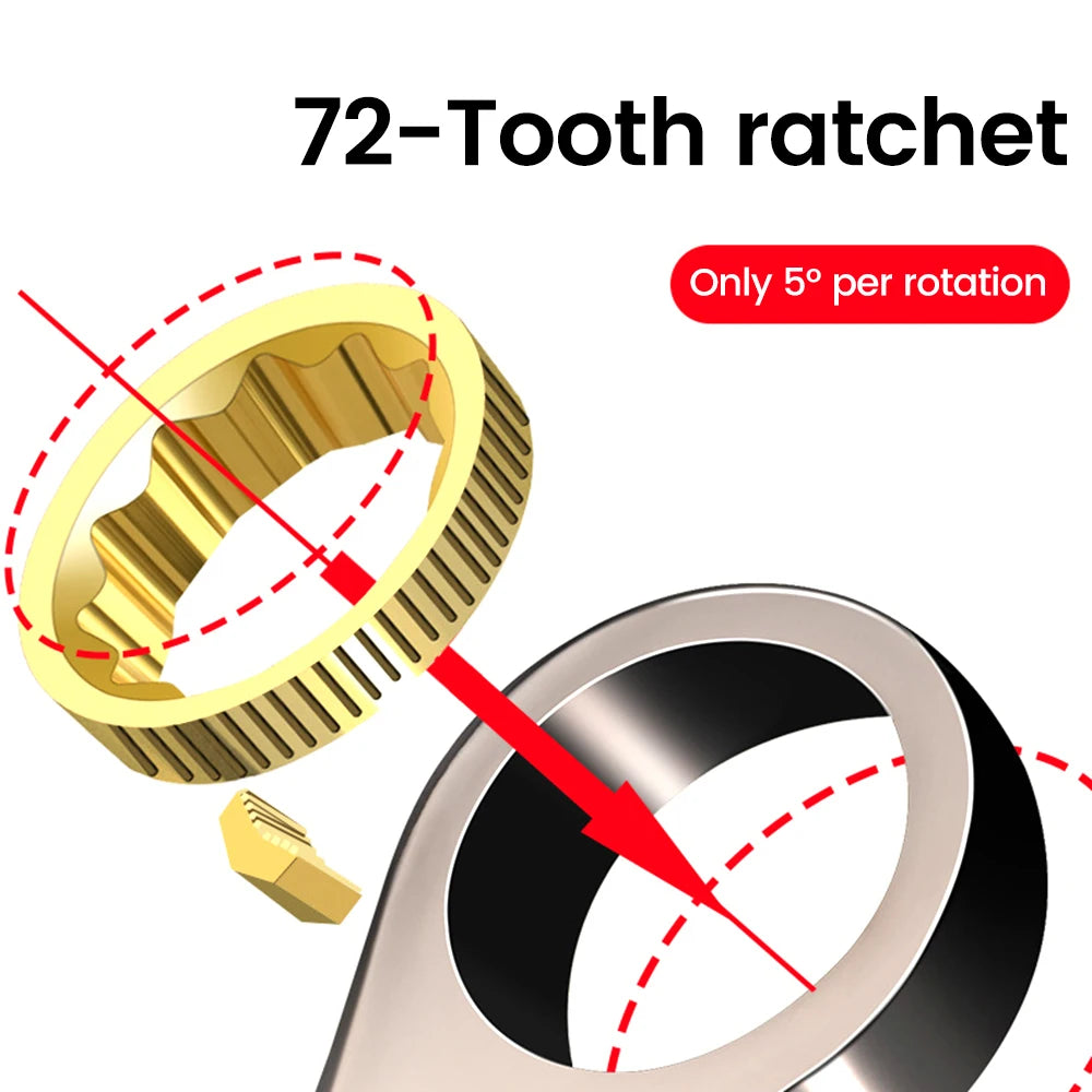 Universal Torx Wrench Adjustable Torque 7-12mm Ratchet Spanner Two-way Fast Plum Ratchet for Bicycle Motorcycle Car Repail Tool
