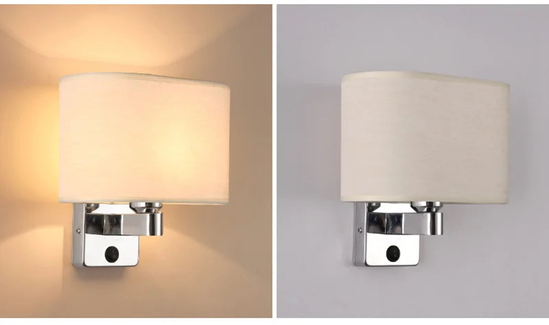 LED Lights Indoor Lighting Fabric Lampshade Wall Lamps for Bedside Bedroom Living Room Hotel Stairs Hotel Home Decoration