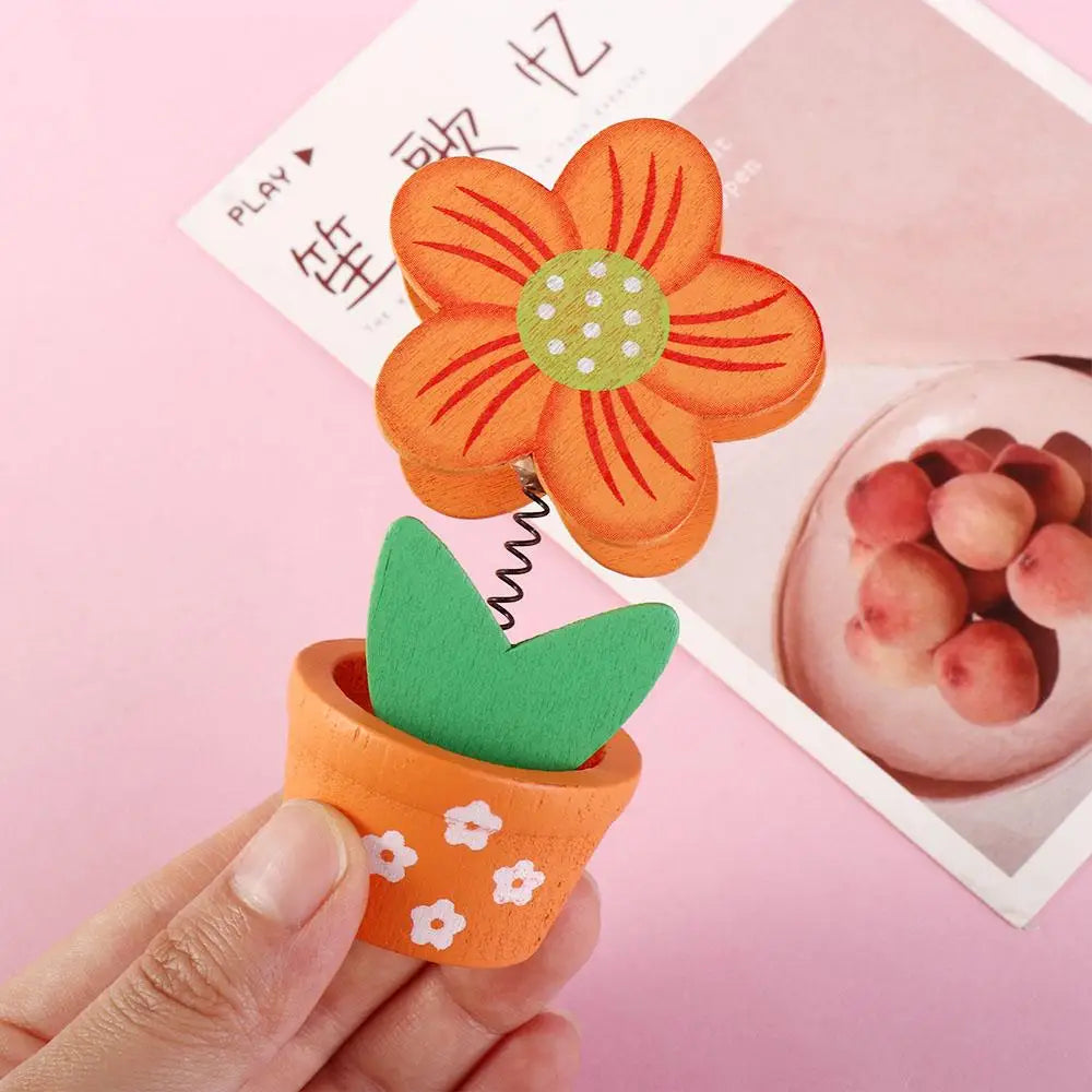 Crafts Photo Stander Office Supplies Desk Ornaments Potted Photo Folder Photo Card Holder Desk Memo Holder Flower Note Holder