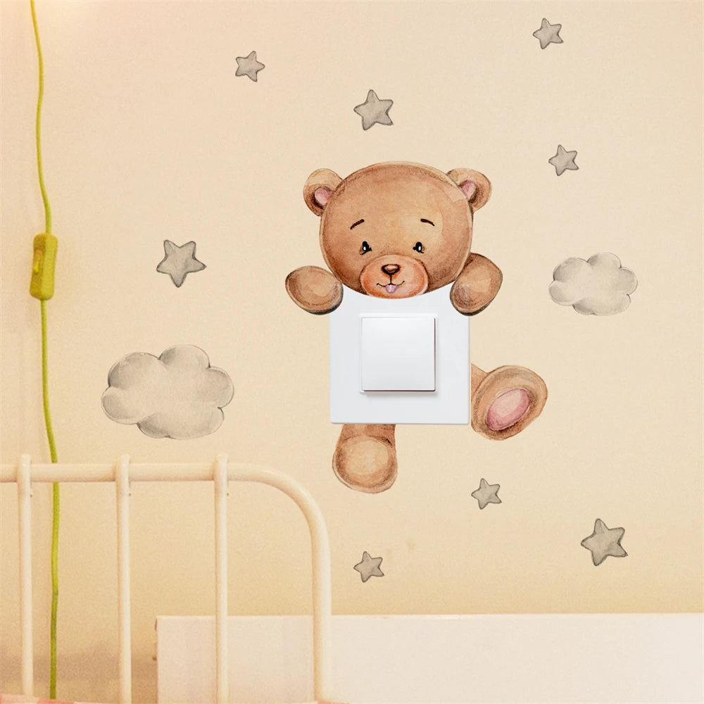 Sticker Easy Removal Superior Quality Ornament Bear Wall Sticker Cartoon Boys And Bedroom Wall Sticker Wallpaper Wide Use