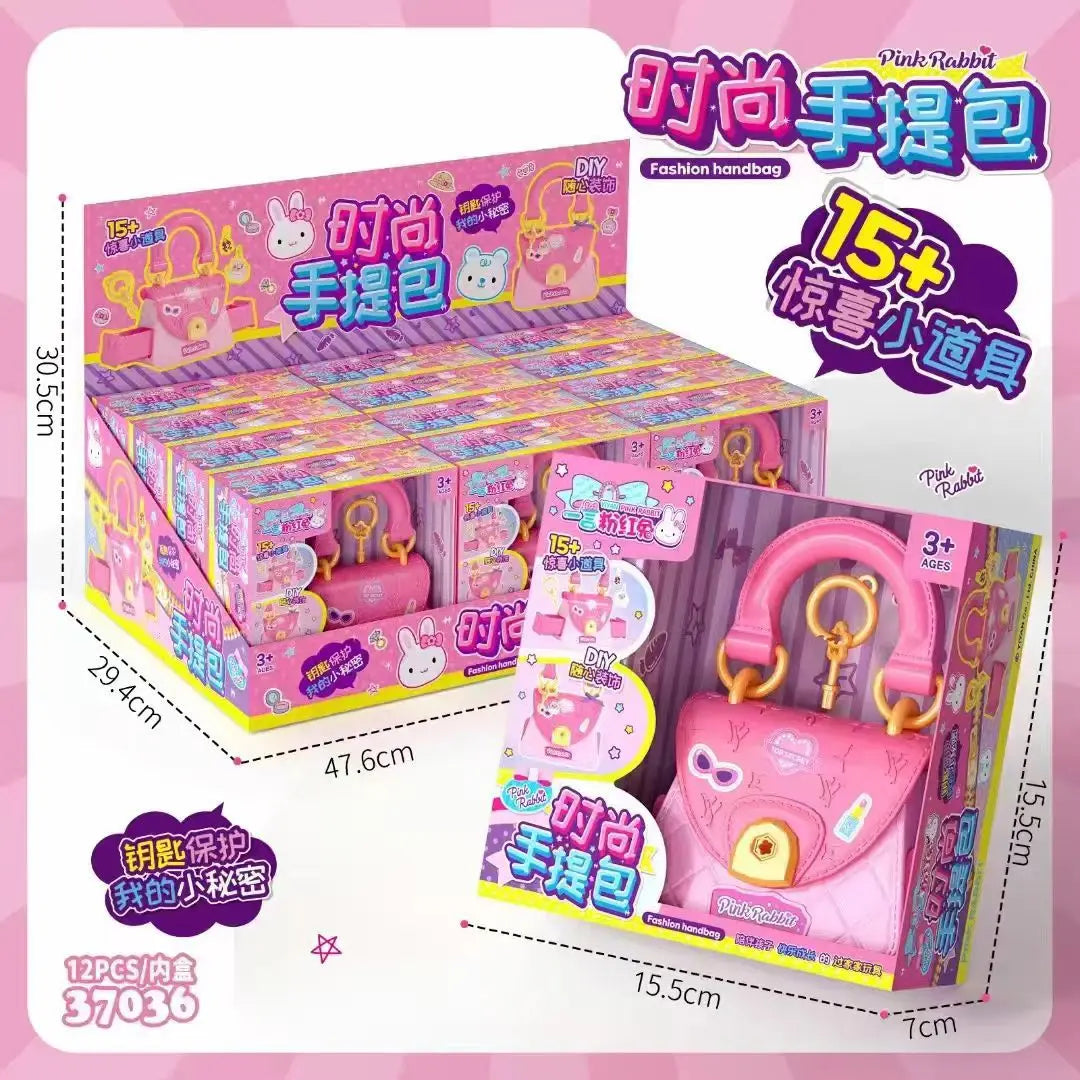 Cartoon Pink Rabbit Secret Mini Notebook Secret Diary Creative Handmade Diy Simulation Girl Toy Set Gift Birthday Gift