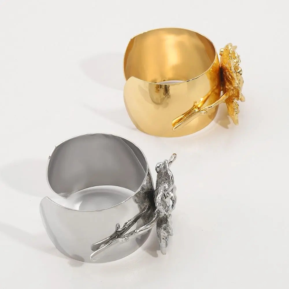 Flower Fairy Rose Brooches Bangle Collar Pin Bouquet Open Bracelet Alloy Jewelry Accessories Banquet Clothes Pin Friends Gift