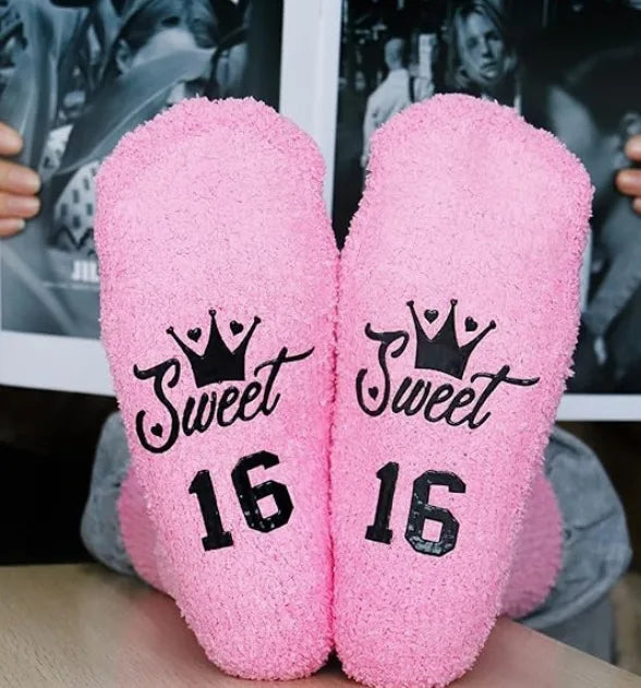 Luxury Fuzzy Wine Socks in Cupcake Gift Packaging Women Winter Fuzzy Plush Slipper Crew Socks Funny Accessory Present for Wife