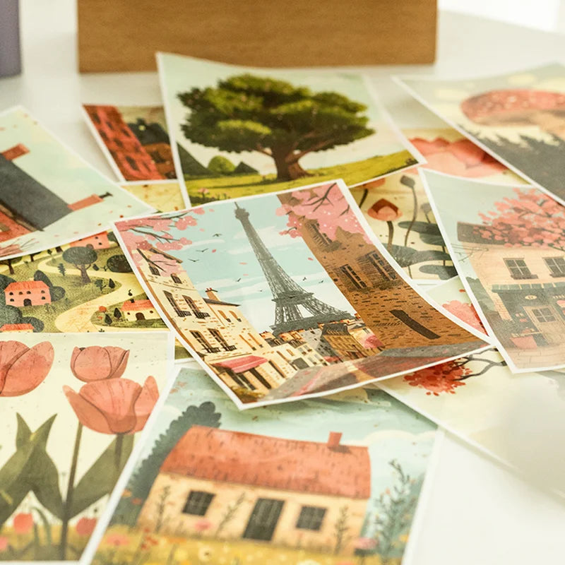 Washi Tape 80mm*2m Daily Life Warm Colour Large Size Landscape Tape Handbook DIY & Scrapbooking For Phone Case Diary Decoration