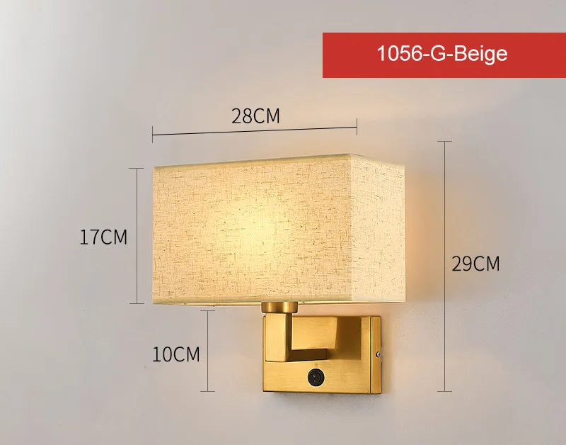 LED Lights Indoor Lighting Fabric Lampshade Wall Lamps for Bedside Bedroom Living Room Hotel Stairs Hotel Home Decoration
