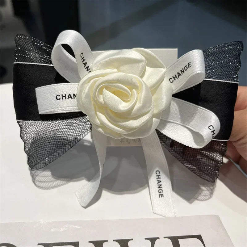 Fashion Elegant Rose Hairpin Women 2023 New Temperament Korean Headwear Flower Bows Hairclips Wholesale Accessories for