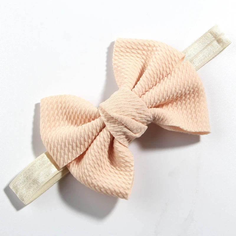 11cm 4.3" Fashion Seersucker Waffle Hair Bows With Headbands For Women Girls Kids Headwear Headband Hair Accessories