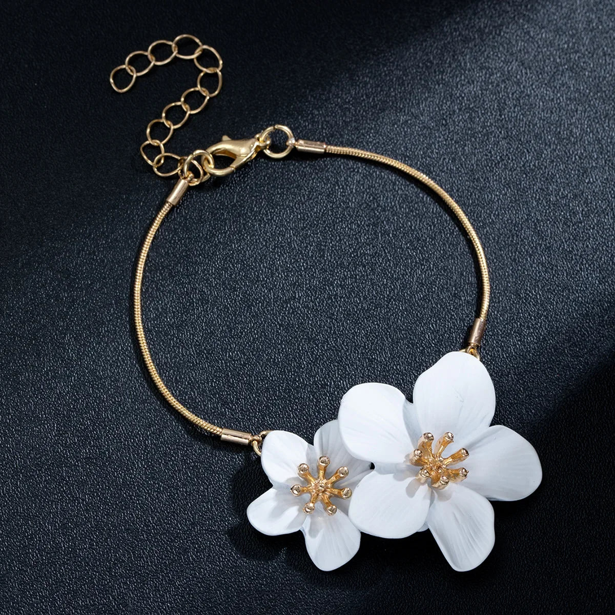 FAIRY Fashion Trendy Flower Bracelet Adjustable Cuff Bracelets for Women Jewelry Date Travel Banquet Party Holiday Dressing Gift