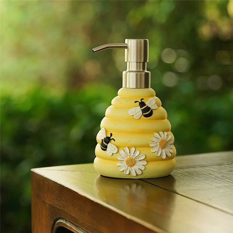 N84R Bee Soap Dispenser Decorative Hand Pump Refillable Soap Dispenser Liquid Container For Shampoo Lotion Dispenser Novelty