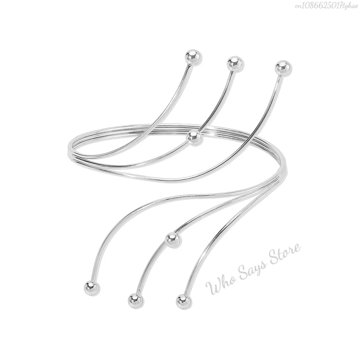 Lacteo Trendy Geometric Twisted Cuff Bracelet On The Upper Arm for Women Water Drop Shape Bangles Adjustable Jewelry Party Girls