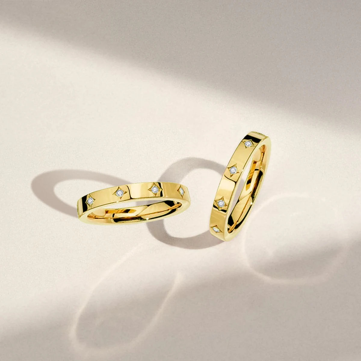 14K Yellow Gold Couple Rings Full Circle Moissanite Diamond Luxury Wedding Band Unisex Ring for Both Men and Women Wedding Bands