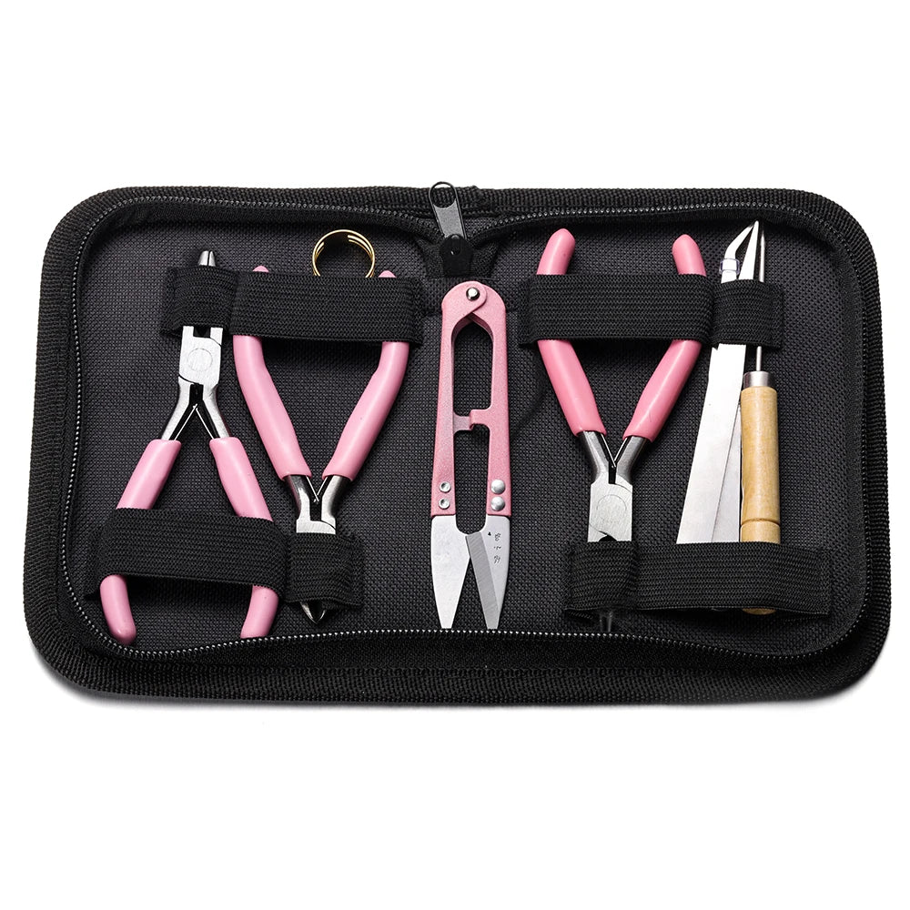1set of tools for making jewelry tool set organizer pliers tweezers for bracelet necklace making jewelry making kits