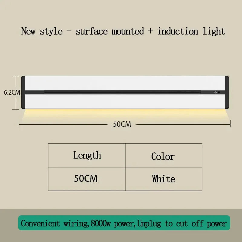 EU US Universal Home Room Movable Power Rail Sliding Track Socket With LED Human Body Induction Light Desktop Mobile Socket