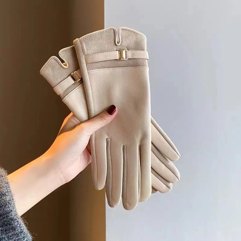 2025 New Gloves for Women in Winter Warm and Plush Thickened Cold Proof Driving Touch Screen Gloves for Outdoor Cycling
