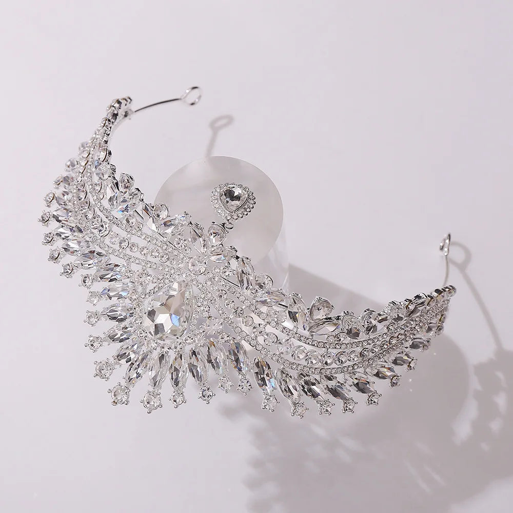 Luxury Wedding Crown for Bride Tiaras Rhinestone Hair Jewelry Gifts Crystal Hair Accessories Women Headband Bridal Headwear (Free Shipping) 💝🌹💖