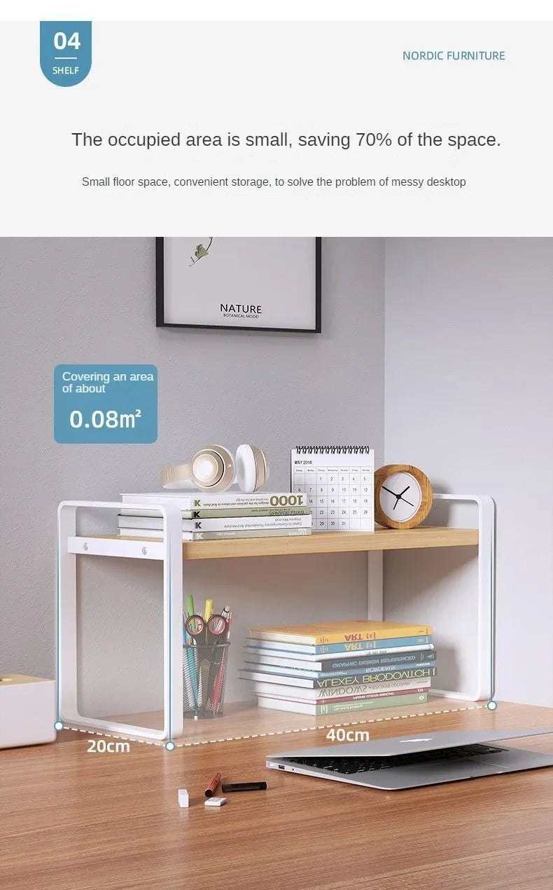 Student Dormitory Desktop Book Storage Rack Layered Sorting of Office Desk Clutter Bedroom Cosmetics Perfume Iron Storage Rack