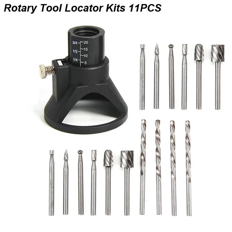 Dremel (Rotary Router Milling Cutter Guide Attachment Twist Drill Bit Wood Carving Tool Kit Dedicated Locator Woodwork Tool for Dremel)