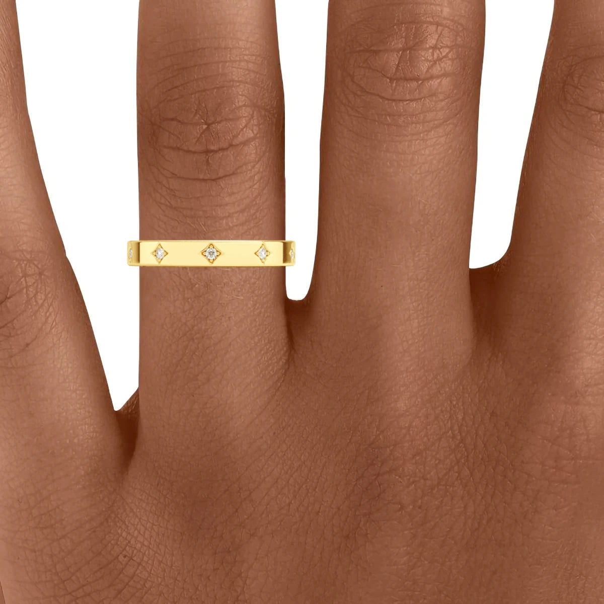 14K Yellow Gold Couple Rings Full Circle Moissanite Diamond Luxury Wedding Band Unisex Ring for Both Men and Women Wedding Bands