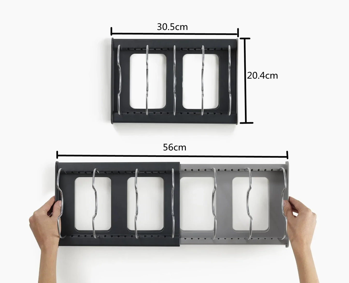 Pot lid storage rack, suitable for cabinet drawers, a kitchen organizing tool suitable for storing cookware.