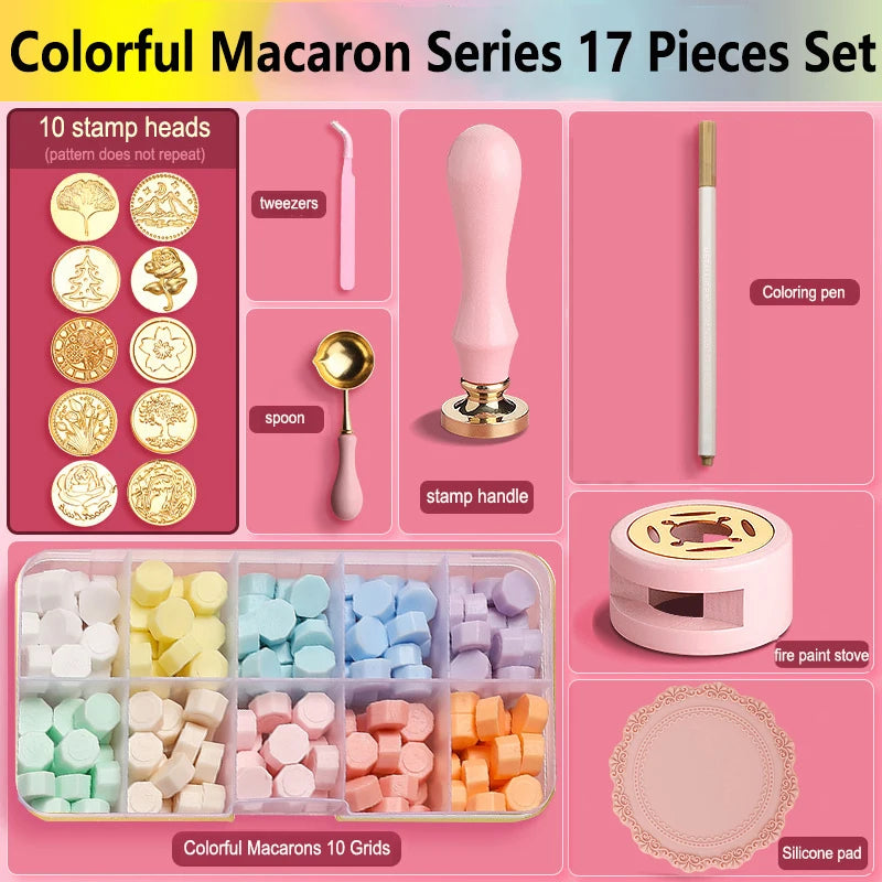 Wax Seal Stamp Set Kit Sealing Wax Storage Box Seal Furnace Craft Supplies For Wax Seal Christmas Wedding Invitation Decoration