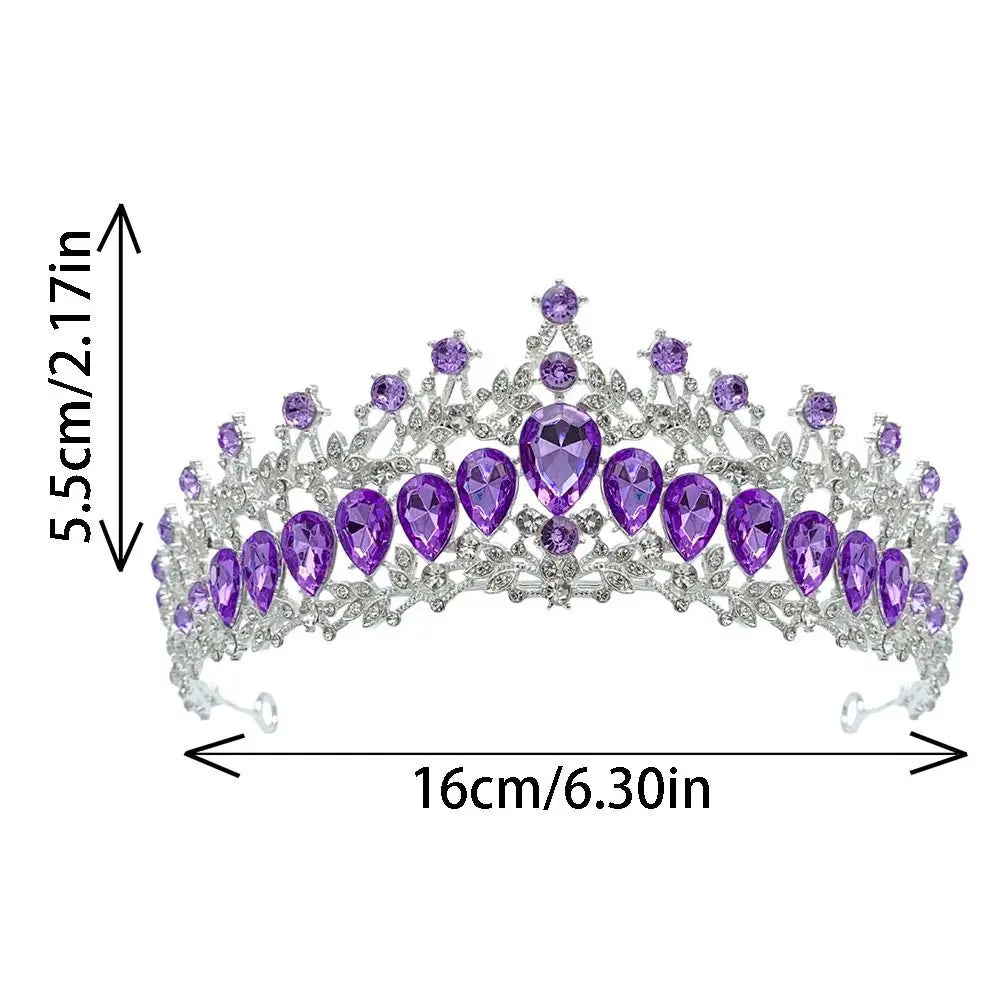 Trendy Shiny Baroque Queen Tiaras Elegant Luxury Alloy Princess Crown Dazzling Adjustable Bridal Headwear Photography Props