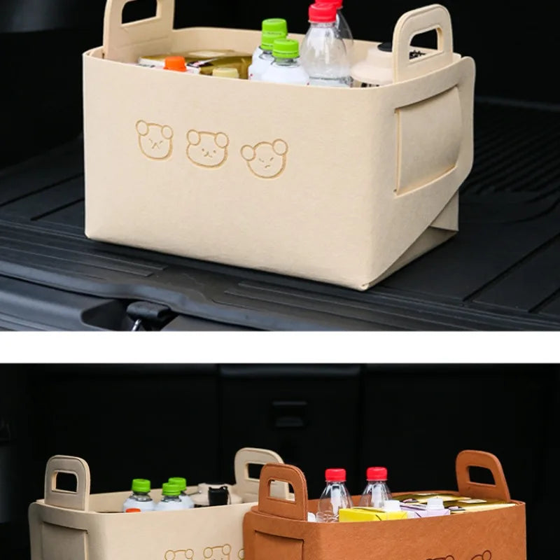 Foldable Car Storage Box Women's Cosmetic Storage Basket Desktop Storage Box Snacks Toys Storage Basket Dirty Clothes Basket