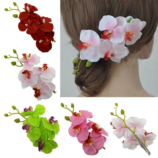 Butterfly Orchid Orchid Flower Hairpin Hair Accessories Headdress Seaside Vacation Headwear Korean Style Barrettes