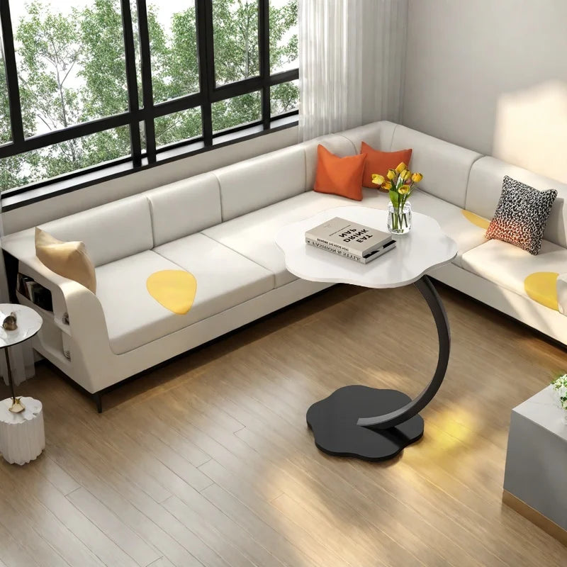 Coffee Tables Light Luxury Side Table Round Flower Bedside Table Bedside Home Study Desk Auxiliary Desk Living Room Furniture (Free Shipping) 💝💖🌹 (Free Shipping) 💝💖🌹