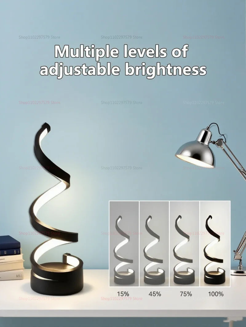 LED Night Light Spiral Table Lamp Modern Dimmable Bedside Lamp for Bedroom Living Room Office Kids Room Decor Night Lights