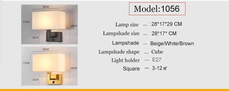 LED Lights Indoor Lighting Fabric Lampshade Wall Lamps for Bedside Bedroom Living Room Hotel Stairs Hotel Home Decoration