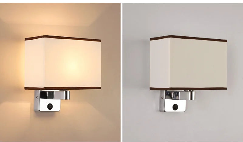 LED Lights Indoor Lighting Fabric Lampshade Wall Lamps for Bedside Bedroom Living Room Hotel Stairs Hotel Home Decoration