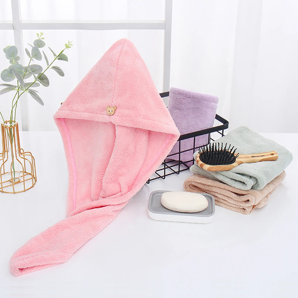 Magic Microfiber Hair Wiping Towel Fast Drying Dryer Towel Women Wrap Head Absorption Water Bath Hat Towels Home Bathroom Supply
